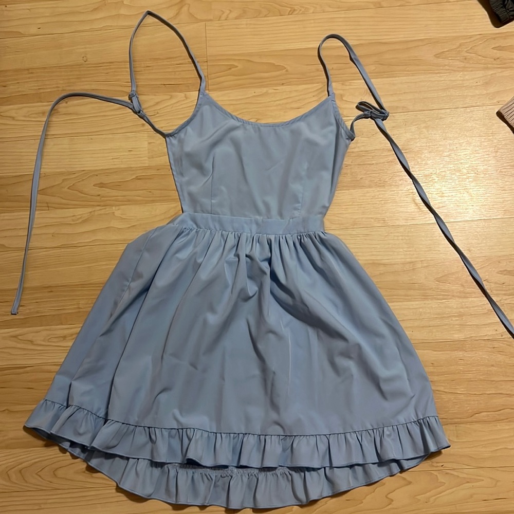 Tobi xs backless baby blue dress
